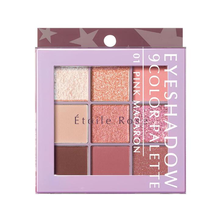 【12/30 00:00~1/3 23:59 ポイント5倍】●エトワルローズ 9色アイシャドウ 01 ピンクマカロン 1個