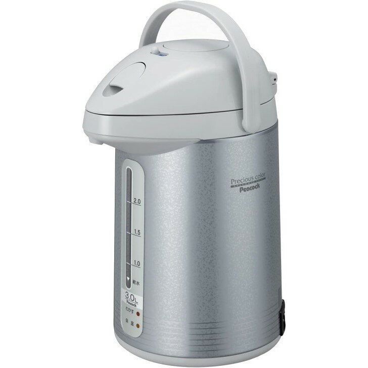 ピーコック 電気ポット 3リットル 湯沸かし 通電保温 エアー給湯 湯沸かしポット 3L グレー WXP-30-HS