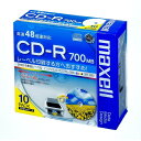 maxell データ用 CD-R 700MB 48倍速対応 インクジェットプリンタ対応ホワイト(ワイド印刷) 10枚 5mmケース入 CDR700S.WP.S1P10S