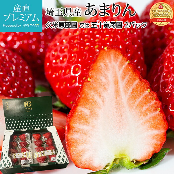 【エントリ—でポイント10倍】 いちご あまりん 2パック 埼玉県産 産地直送 イチゴ 苺 アマリン ストロベリー お取り寄せ フルーツ 果物 ギフト 贈答 プレゼント 内祝い 産直プレミアム