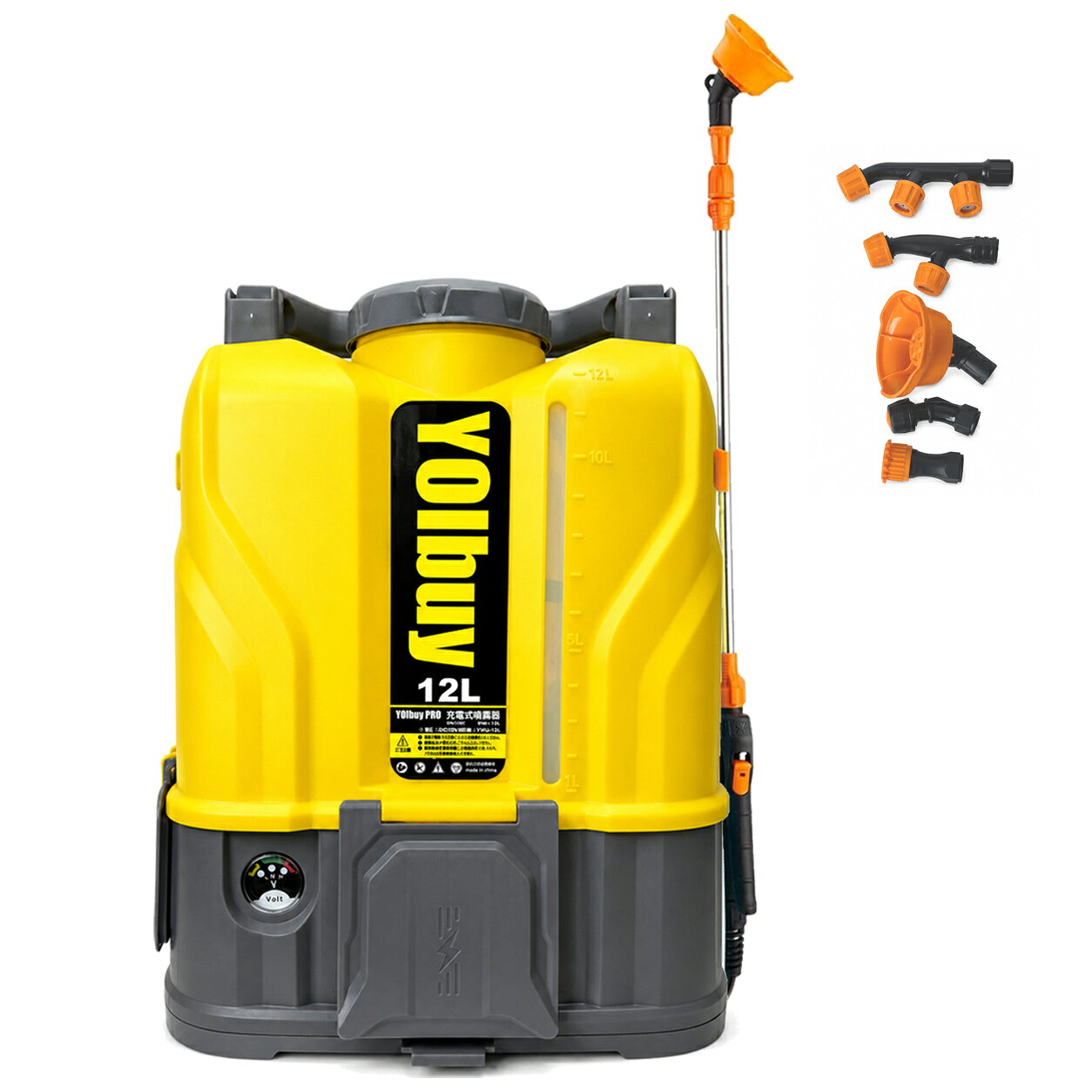 【9月限定 抽選で最大100%ポイントバック】YOIbuy PRO 電動噴霧器 12L容量 自動撹拌機能 背負型 軽量 18V マキタ 互換 本体のみ （バッテリー・充電器別売り）YMU-12L