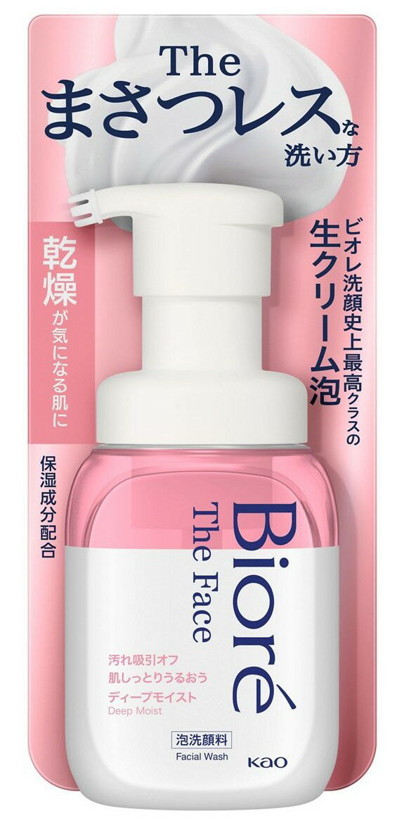 ザフェイス ディープモイスト 本体 200mL 泡洗顔料 乾燥が気になる肌に 弾力長続き泡で肌に触れずにこすらず洗える 手が肌に触れずにまさつレスな洗い方