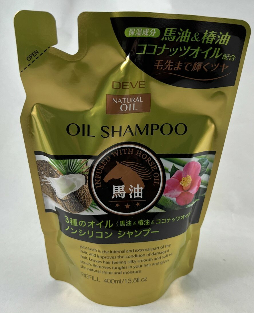 熊野油脂 ディブ 3種のオイル シャンプー (馬油・椿油・ココナッツオイル) 詰替用 400mL