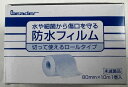 【送料込・まとめ買い×8個セット】リーダー 防水フィルム ロール 80mm×10m　切って使えるタイプの防水フィルム 必要なサイズにカットしやすい目盛り付きです(4955574823318)