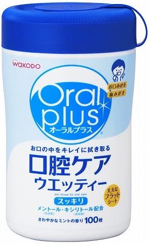 【×10個セット送料込】アサヒ オーラルプラス 口腔ケアウエッティー スッキリタイプ 100枚 口腔ケア用のウエットティシュ お口みがき 歯みがきに お口の中の乾燥が気になる方にも安心(4987244172471 ) 2