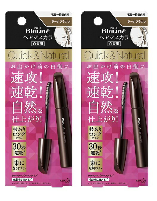 【×2本セットメール便送料込】花王 ブローネ ヘアマスカラ 白髪用 ダークブラウン 12ml(4901301343512)