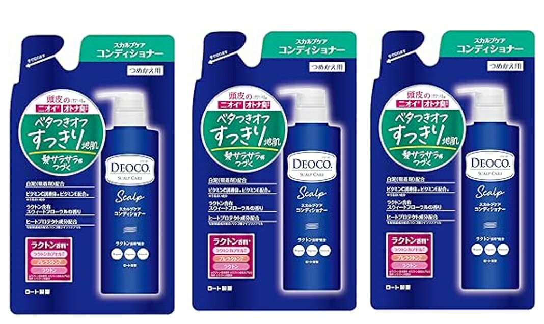 【×3袋セット送料込】ロート製薬 デオコ スカルプケア コンディショナー つめかえ用 370g