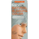 マンダム ギャツビー (GATSBY) ナチュラルブリーチカラー アクアシルバー 1剤35g/2剤70mL 医薬部外品 高密着パワークリスタル処方により、ムラなくしっかり発色&amp;色味長持ち・クールを極めたシルバー系アッシュ。　サイドを刈り上げ、前髪〜トップをシャープに立ち上げたスタイルにおすすめのカラー。・高密着パワークリスタル処方でムラなくしっかり発色＆長持ち　のびの良い密着クリームがムラなく髪に広がり、ブリーチ成分で髪を明るくし、カラー成分でしっかり染まります。・やさしい使用感＆スムースタッチ効果　染毛時の頭皮の不快感を抑えた低pH処方。　ツンとするイヤなニオイをおさえたアクアフルーティーの香り。　アミノ酸系トリートメント成分（グルタミン酸・アルギニン・プロリン）配合。　さらさら成分（スムースポリマー）とツヤやか成分（ミネラルオイル）が、髪表面をコートしてさらツヤに。・ブリーチなどで明るくした髪に使用する程、よりはっきり発色実感できます。※毛束写真はイメージです。髪色・髪質・室温等により、仕上がりの色は異なります。※ヘアカラーなどで黒く染めた髪は明るくできません。・1箱でミディアムヘア（耳がかくれる程度の長さ）まで使用できます。・パラベンフリー処方です。