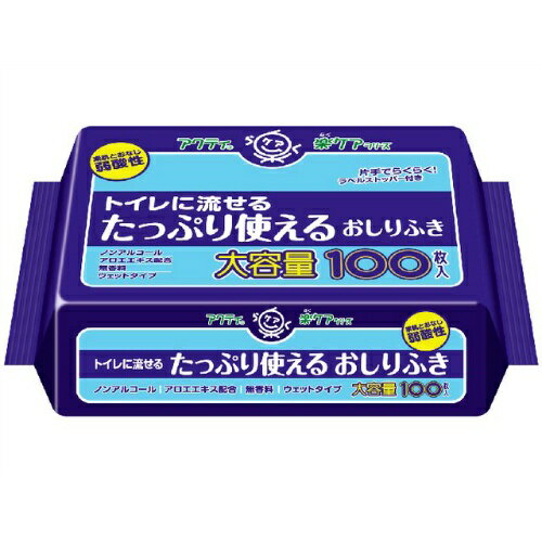 【送料無料・まとめ買い2個セット】日本製紙クレシア アクティ トイレに流せるおしりふき 100枚入