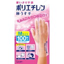 【送料込・まとめ買い×24個セット】エステー 使いきり手袋 ポリエチレン 極うす手 Mサイズ 半透明 100枚入(3)