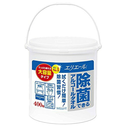 商品名：大王製紙 エリエール 除菌できるアルコールタオル 大容量 本体 400枚入内容量：400枚JANコード：4902011731163発売元、製造元、輸入元又は販売元：大王製紙原産国：日本商品番号：101-33512ブランド：エリエールたっぷり使える大容量400枚！拭くだけ簡単！除菌習慣！「エリエール 除菌できるアルコール」はキッチン周り・冷蔵庫・テーブルなどのお掃除をはじめ、病室のベッド・テーブルやポータブルトイレなどの介護機器、お子様のおもちゃなど衛生面が気になる身のまわり品の除菌にとお使い頂けるシーンは様々です。またアルコールは油を融解するという特性から、レンジ周りの油汚れの拭き取りにも便利です。たっぷり使える大容量400枚！経済的なつめかえ用です。「蚊」対策にもおすすめ！足首から下をアルコールで拭き取ると蚊に刺されにくくする効果が！広告文責：アットライフ株式会社TEL 050-3196-1510 ※商品パッケージは変更の場合あり。メーカー欠品または完売の際、キャンセルをお願いすることがあります。ご了承ください。