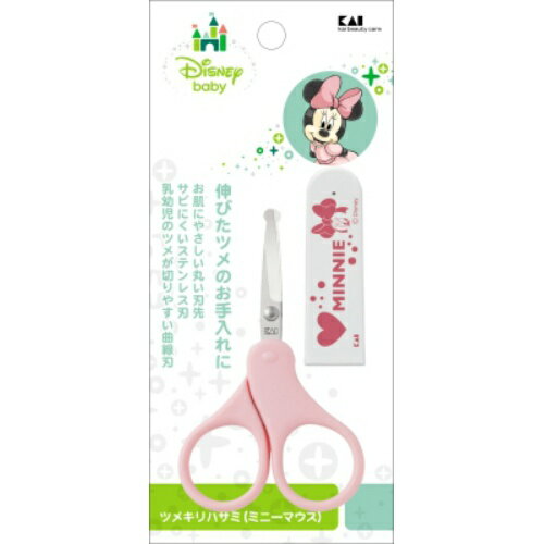 【送料無料・まとめ買い×4個セット】貝印 KK1489 ツメキリハサミ ミニーマウス 1本入