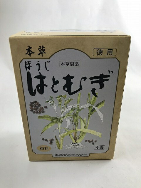 ※パッケージデザイン等は予告なく変更されることがあります。商品説明「本草 ほうじはとむぎ 徳用 12g×32包」は、風味が損なわれないよう調整した香ばしく、おいしくお飲み頂けるはとむぎ茶です。賞味期限等の表記について西暦年/月の順番でパッケージに記載。お召し上がり方(1)濃いめの「ほうじはとむぎ茶」をお好みの方は、沸騰水約1000ml中にティーバッグを入れ、弱火で数分の間、お好みの風味が出るまで煮出して、お飲みください。(2)薄めの「ほうじはとむぎ茶」をお好みの方は、急須にティーバッグを入れ、お飲みいただく量のお湯を注ぎ、お好みの色が出ましたら茶碗に注いで、お飲みください。ご注意●開封後は、密封容器にて、冷所に保存してください。●本品は、天産物ですので、ロットにより煎液の色、味が多少異なることがあります。●煮出し方によっては、ニゴリを生じることがありますが、品質には問題ありません。保存方法直射日光・高温多湿をさけて保存してください。原材料名・栄養成分等●原材料名：はとむぎ、はぶ茶、茶葉、しそ葉、みかんの皮お問い合わせ先本草製薬株式会社 お客様相談室：052-892-1287受付時間 9：00-17：00(土日祝日を除く)ブランド：本草製造元：本草製薬 内容量：384g(12g×32包)JANコード：　4987334703738[本草]健康食品[はとむぎ茶(ハトムギ茶)]発売元、製造元、輸入元又は販売元：本草製薬区分：健康食品広告文責：アットライフ株式会社TEL 050-3196-1510※商品パッケージは変更の場合あり。メーカー欠品または完売の際、キャンセルをお願いすることがあります。ご了承ください。