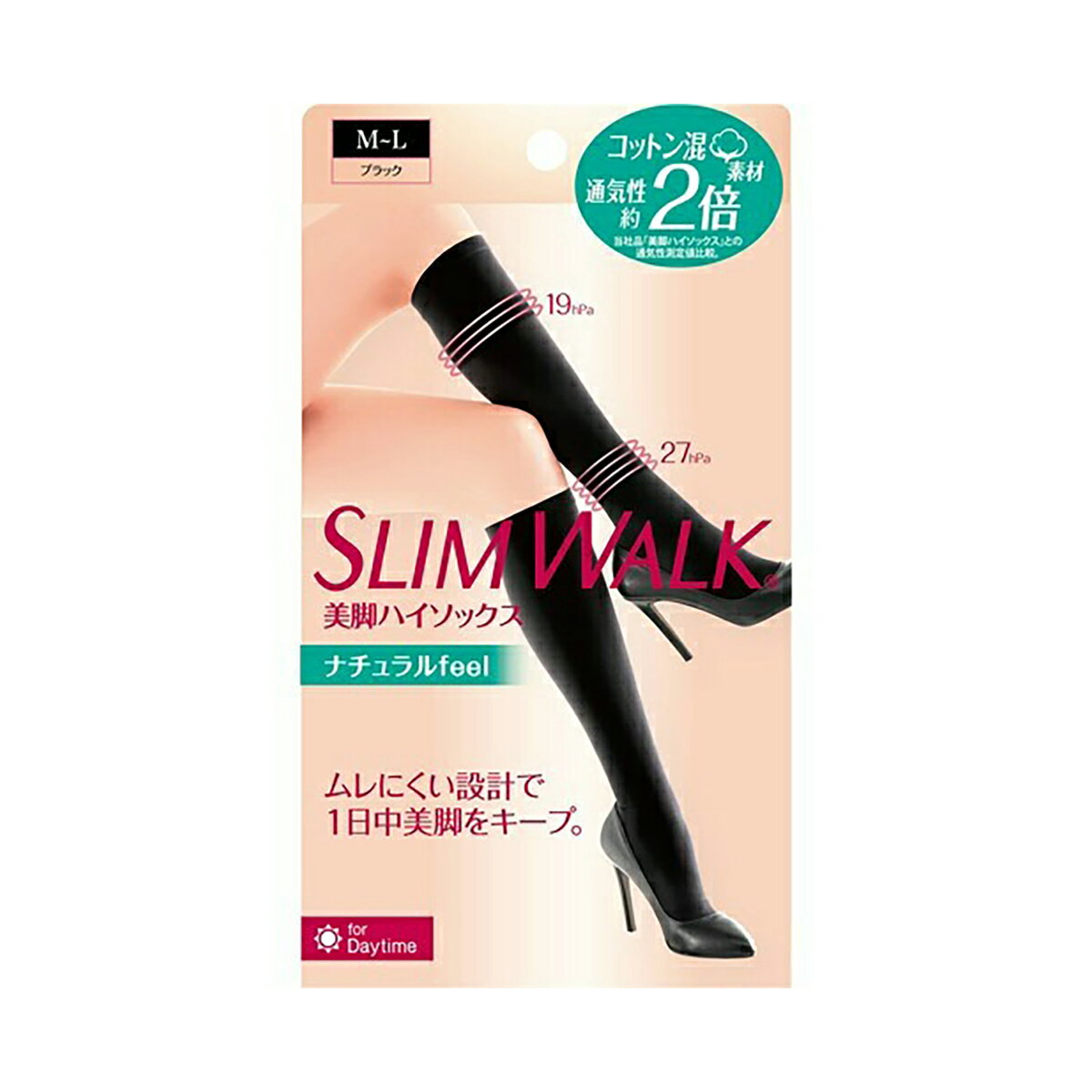 楽天ケンコウlife【送料込・まとめ買い×40個セット】ピップ スリムウォーク SLIM WALK 美脚ハイソックス ナチュラル feel M-L