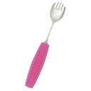 岡部洋食器 フレックスメタルスプーン 先割れ(兼用) 小(グリップ付) ピンク 1本入
