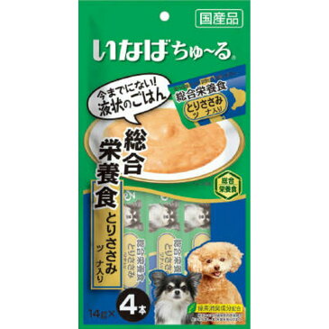 【送料込・まとめ買い×8個セット】いなば ちゅ〜る 総合栄養食 とりささみ ツナ入り 14g×4本