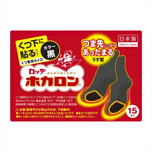 【送料込・まとめ買い×6個セット】ロッテ ホカロン くつ下に貼る 黒 15足入 【送料込・まとめ買い×6個セット】ロッテ ホカロン くつ下に貼る 黒 15足入