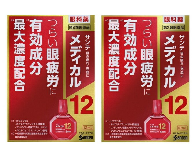 【×2個 メール便送料込】【第2類医薬品】サンテメディカル12 12mL 眼精疲労に効く 目薬(4987084410276) ※セルフメディケーション税制対象