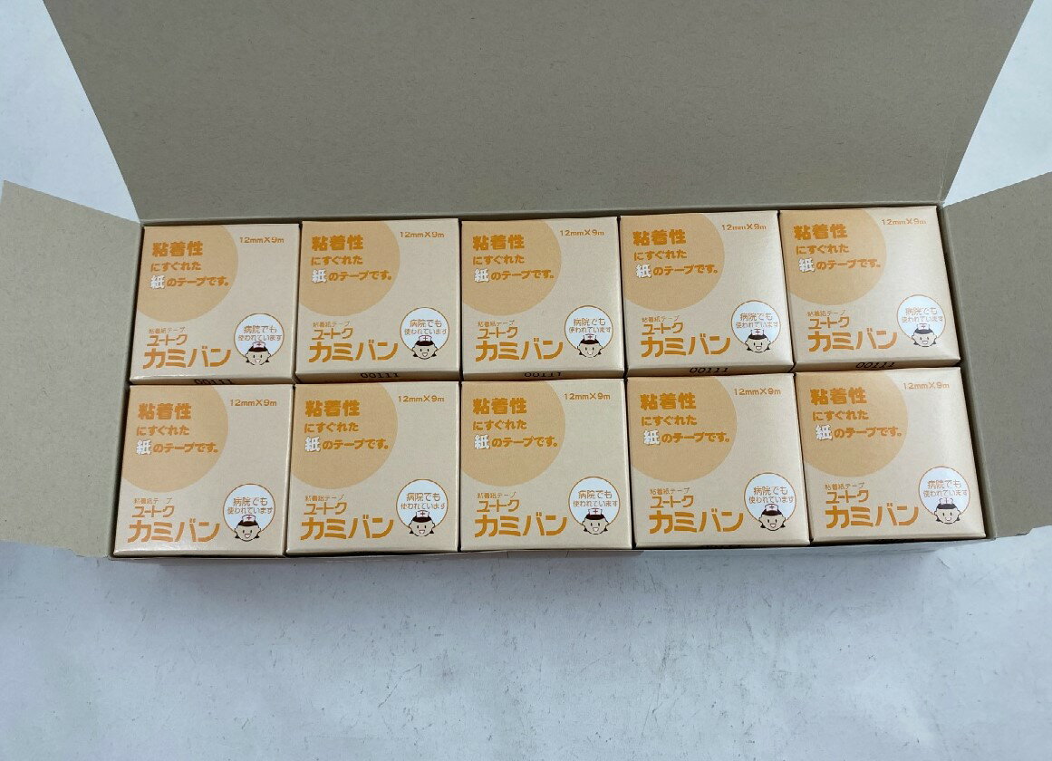 【送料無料・まとめ買い×20個セット】祐徳薬品工業 粘着紙テープ ユートク カミバン 12mm×9m