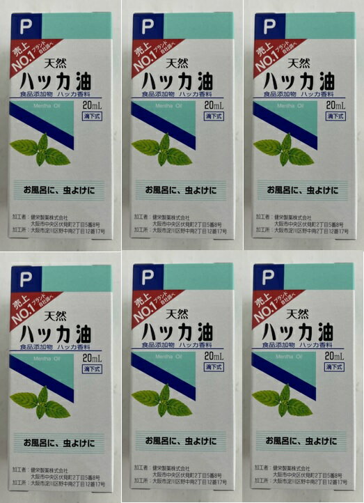【×6個セット送料込】健栄製薬 ハッカ油P 食品添加物 20ml　(4987286416021)