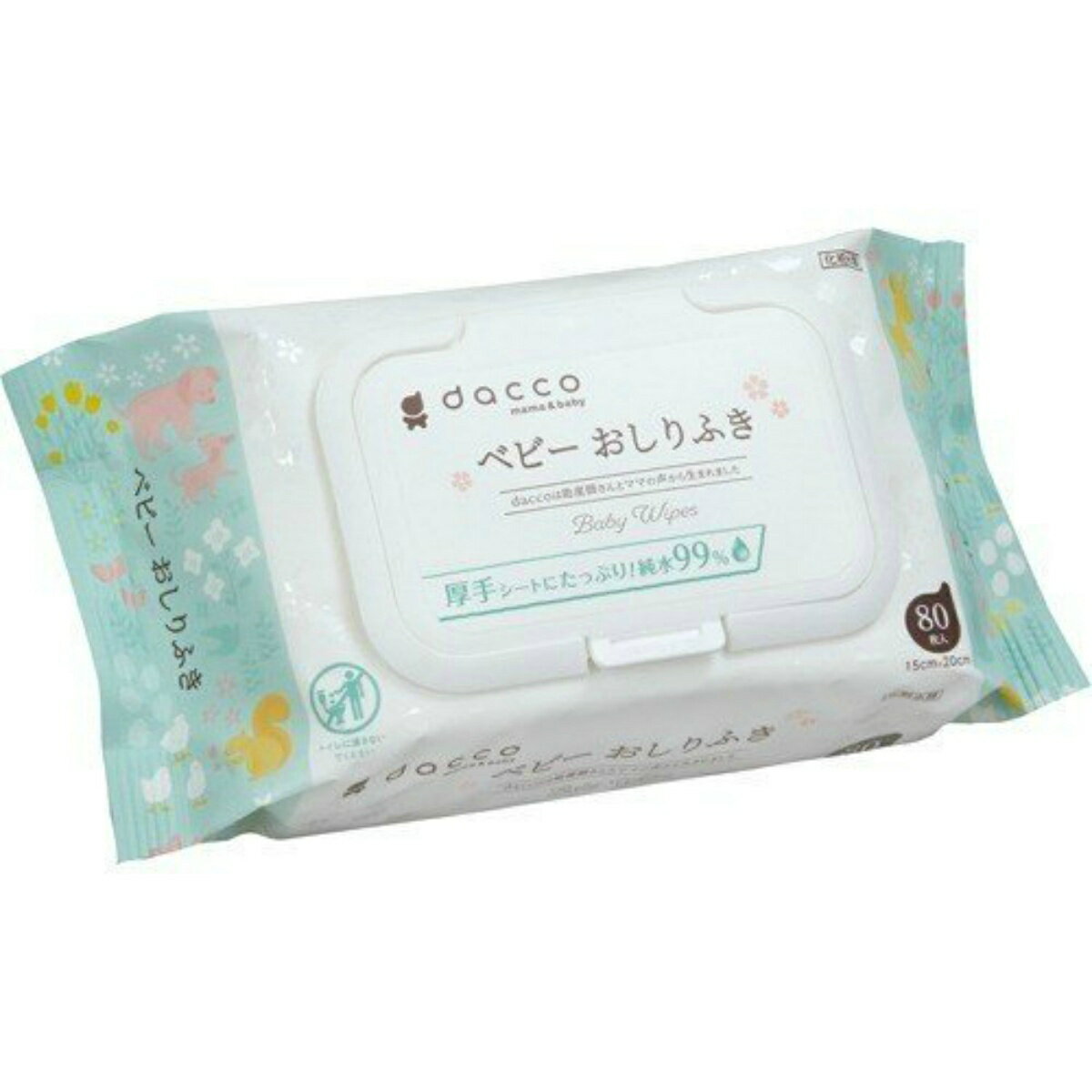 【送料込・まとめ買い×8個セット】オオサキメディカル ダッコ ベビーおしりふき ふた付 80枚入