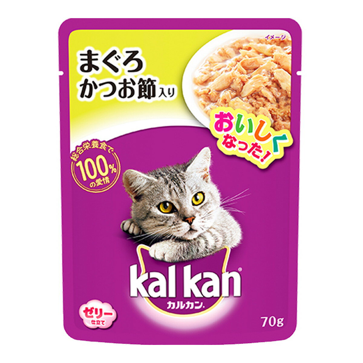 【送料込・まとめ買い×8個セット】マースジャパン カルカン パウチ まぐろ かつお節入り 70g