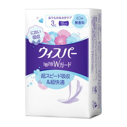 P&G ウィスパー 1枚2役Wガード 3cc 無香料 40枚入