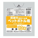 【送料込・まとめ買い×8個セット】ジャパックス OKZ08 岡崎市 指定ごみ袋 ペットボトル用 小 手付き 10枚 透明 500mm×700mm×0.025mm(3)