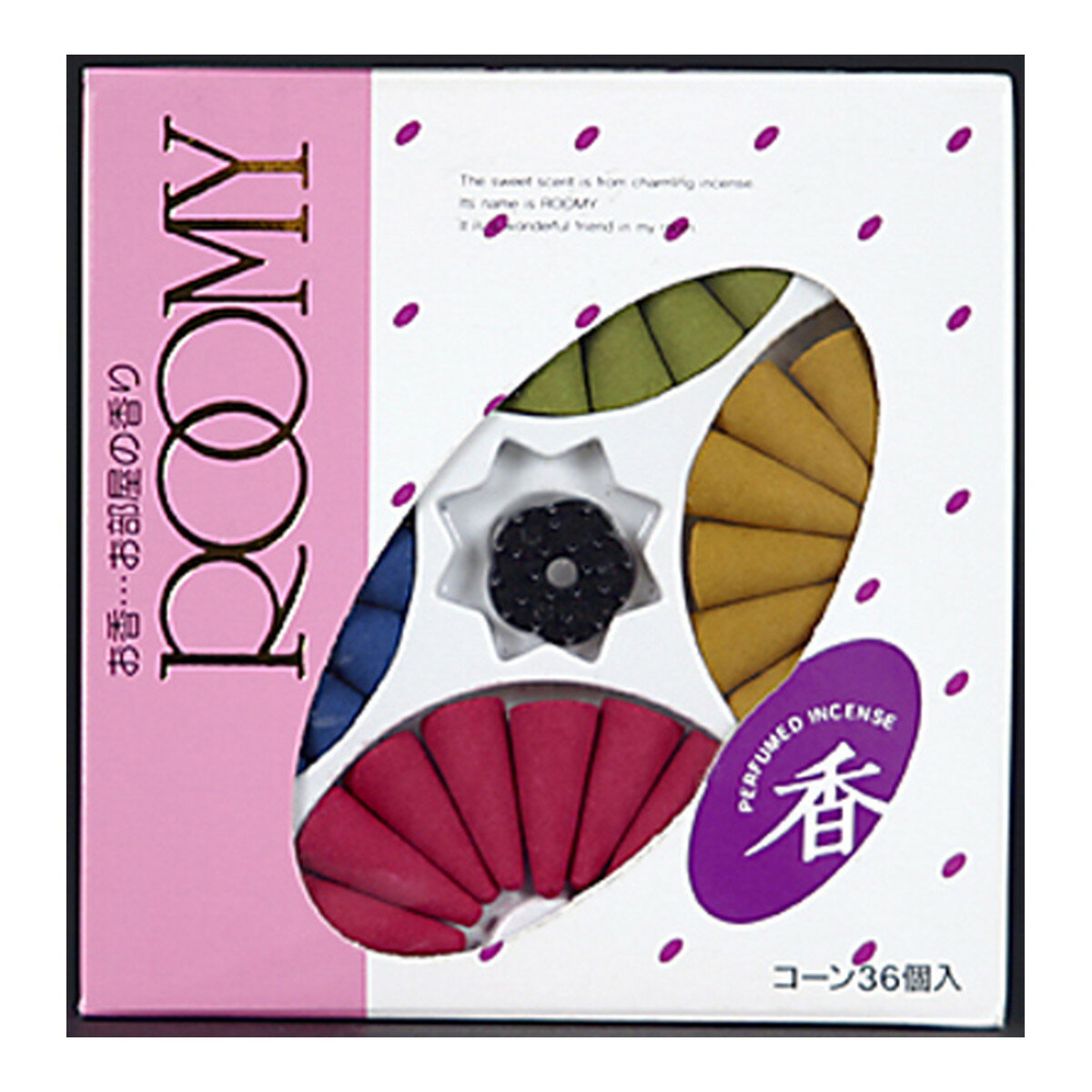 【送料込・まとめ買い×180個セット】日本香堂 ROOMY36AS CONES ルーミィ コーン 36個入
