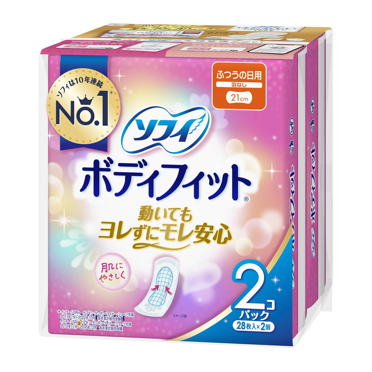 【送料込・まとめ買い×6個セット】ユニ・チャーム ソフィ ボディフィット 羽なし 28枚入×2コパック ふ..
