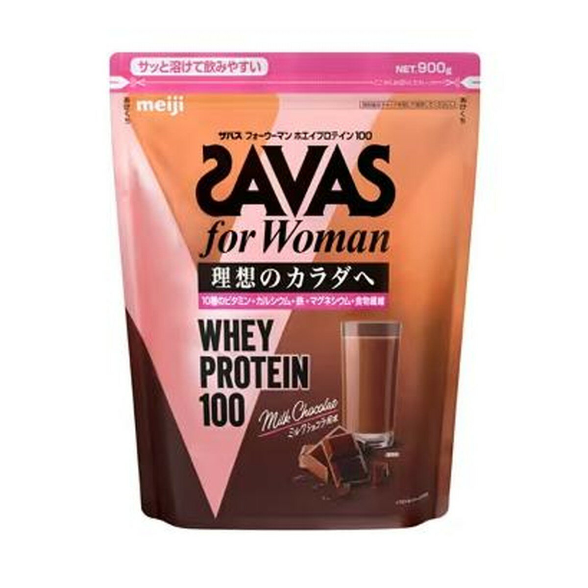 ザバス for woman フォーウーマン ホエイプロテイン100 マルチビタミン&ミネラル ミルクショコラ風味 900g