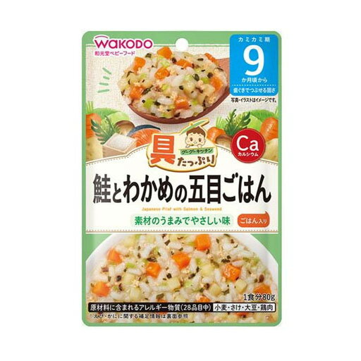 【送料込・まとめ買い×6個セット】アサヒグループ食品 和光堂 具たっぷりグーグーキッチン 鮭とわかめの五目ごはん 80g 9か月頃から 【送料込・まとめ買い×6個セット】アサヒグループ食品 和光堂 具たっぷりグーグーキッチン 鮭とわかめの五目ごはん 80g 9か月頃から