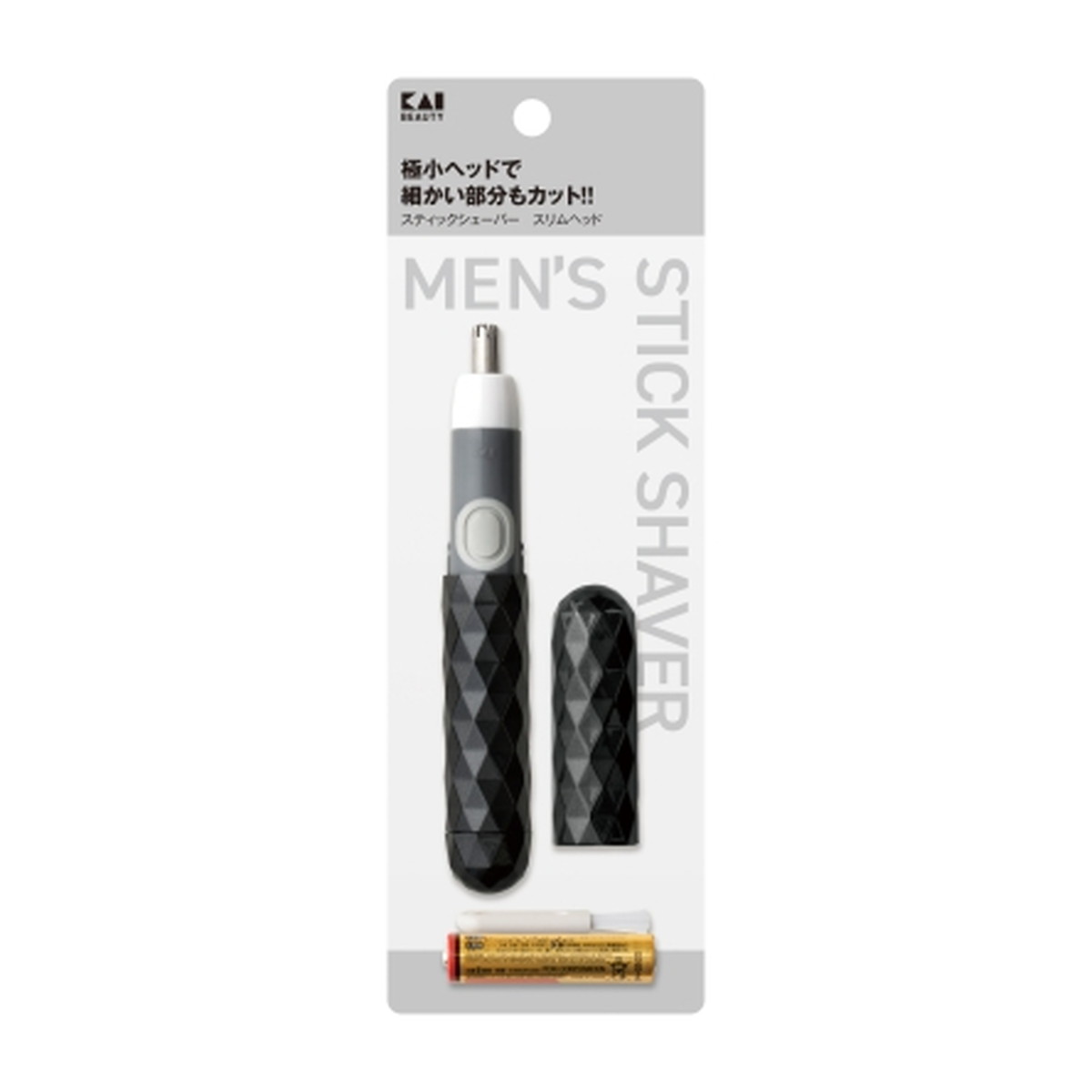 【送料込・まとめ買い×6個セット】貝印 KQ1833 スティック シェーバー スリムヘッド 電動鼻毛カッター