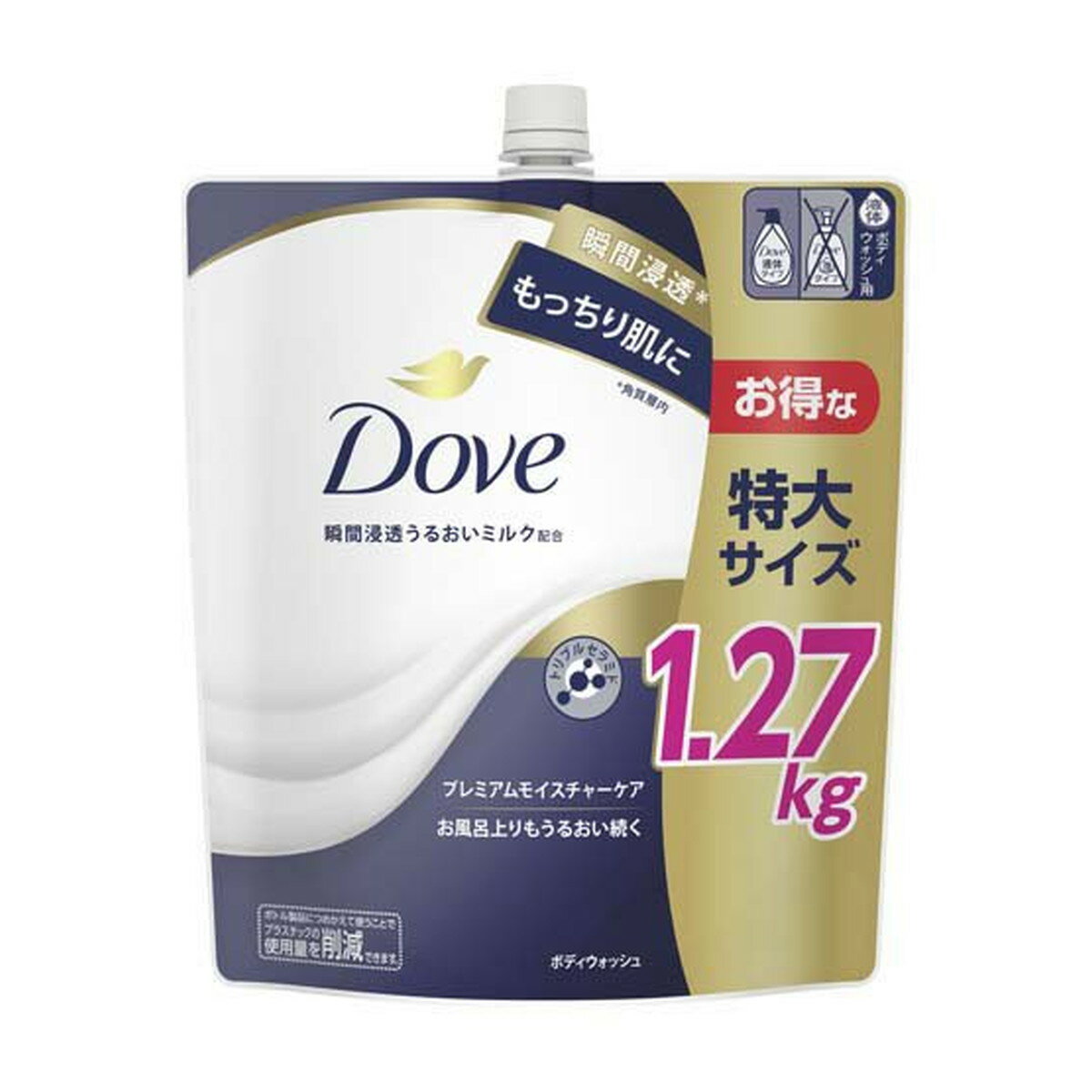 【送料込・まとめ買い×6個セット】ユニリーバ ダヴ Dove 液体 ボディウォッシュ プレミアム モイスチャーケア つめかえ用 特大サイズ 1270g