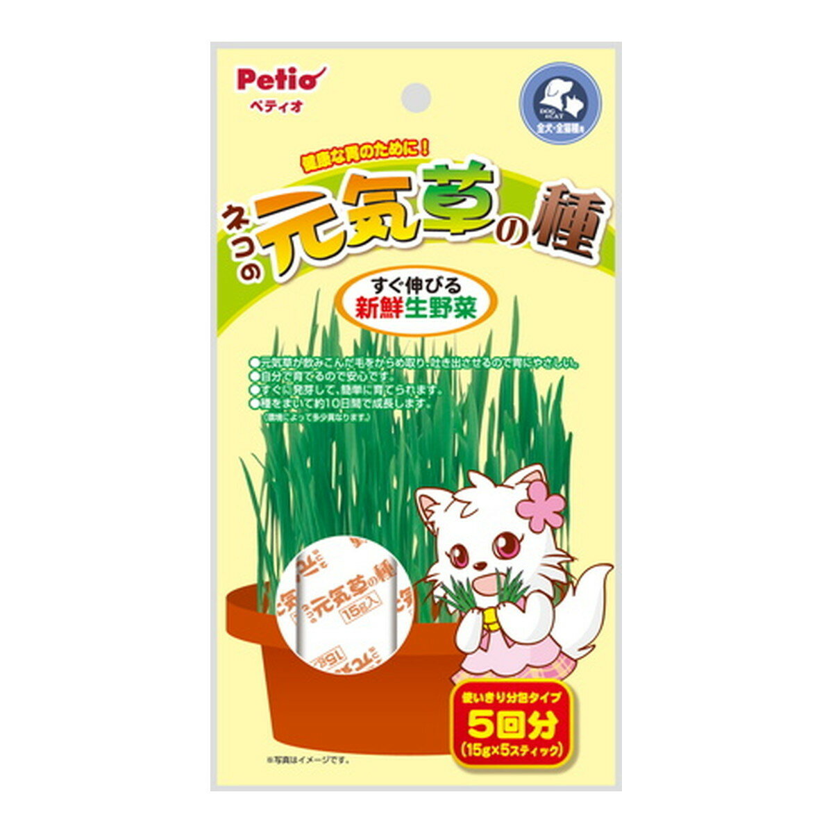 【配送おまかせ】ペティオ ネコの元気草の種 15g×5包入 全犬・全猫種用 猫草 1個
