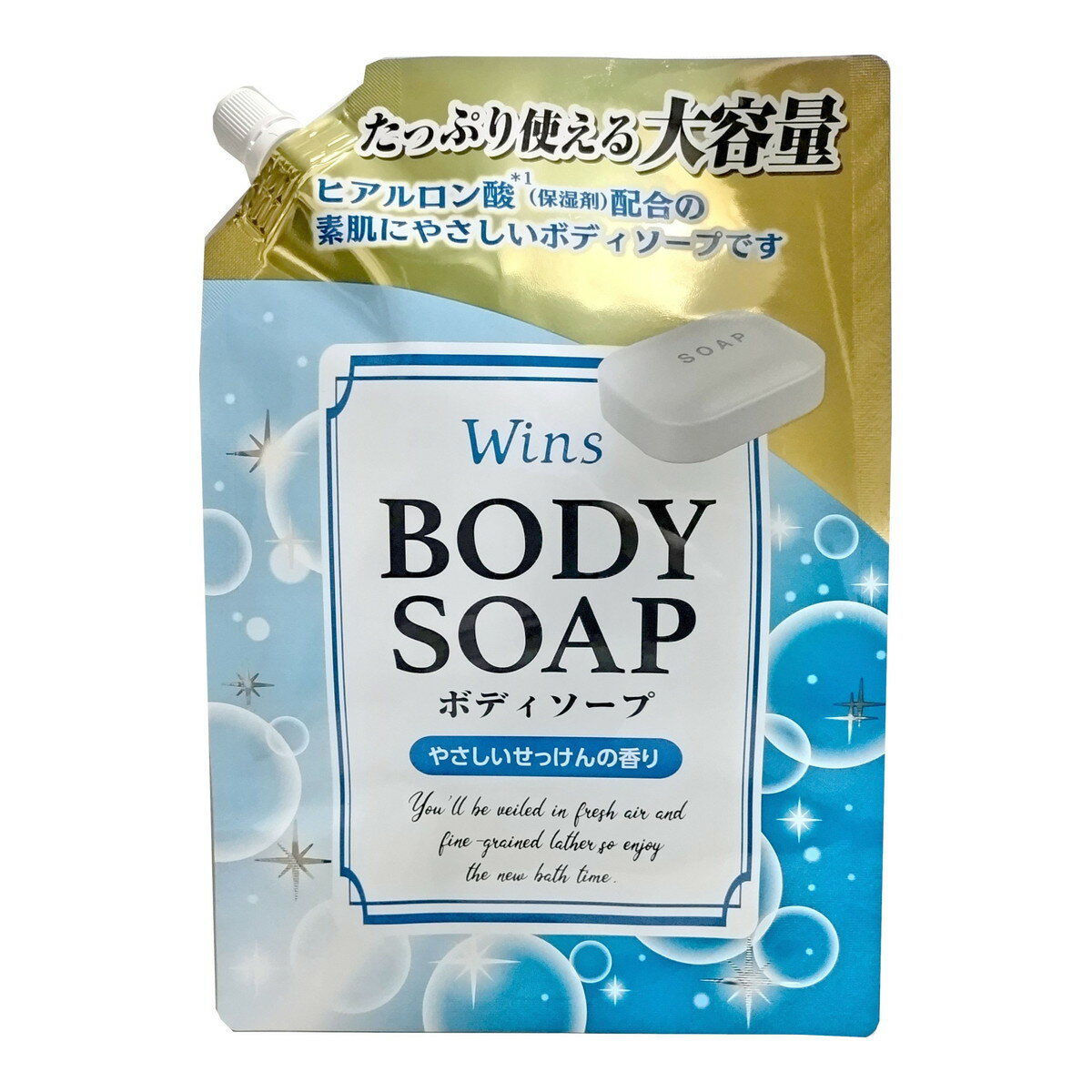 【送料込・まとめ買い×10個セット】日本合成洗剤 ウインズ ボディソープ せっけんの香り 大容量 詰替 900g