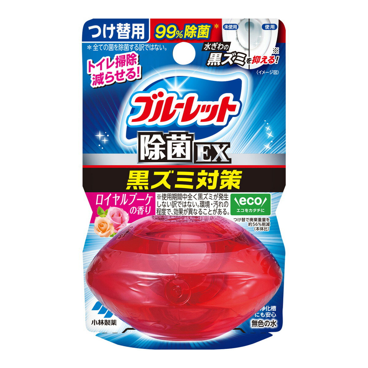 小林製薬 液体 ブルーレットおくだけ 除菌EX つけ替用 ロイヤルブーケの香り 67ml トイレ用洗剤