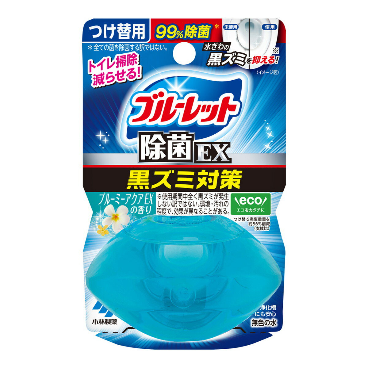 小林製薬 液体 ブルーレットおくだけ 除菌EX つけ替用 ブルーミーアクアEXの香り 67ml トイレ用洗剤