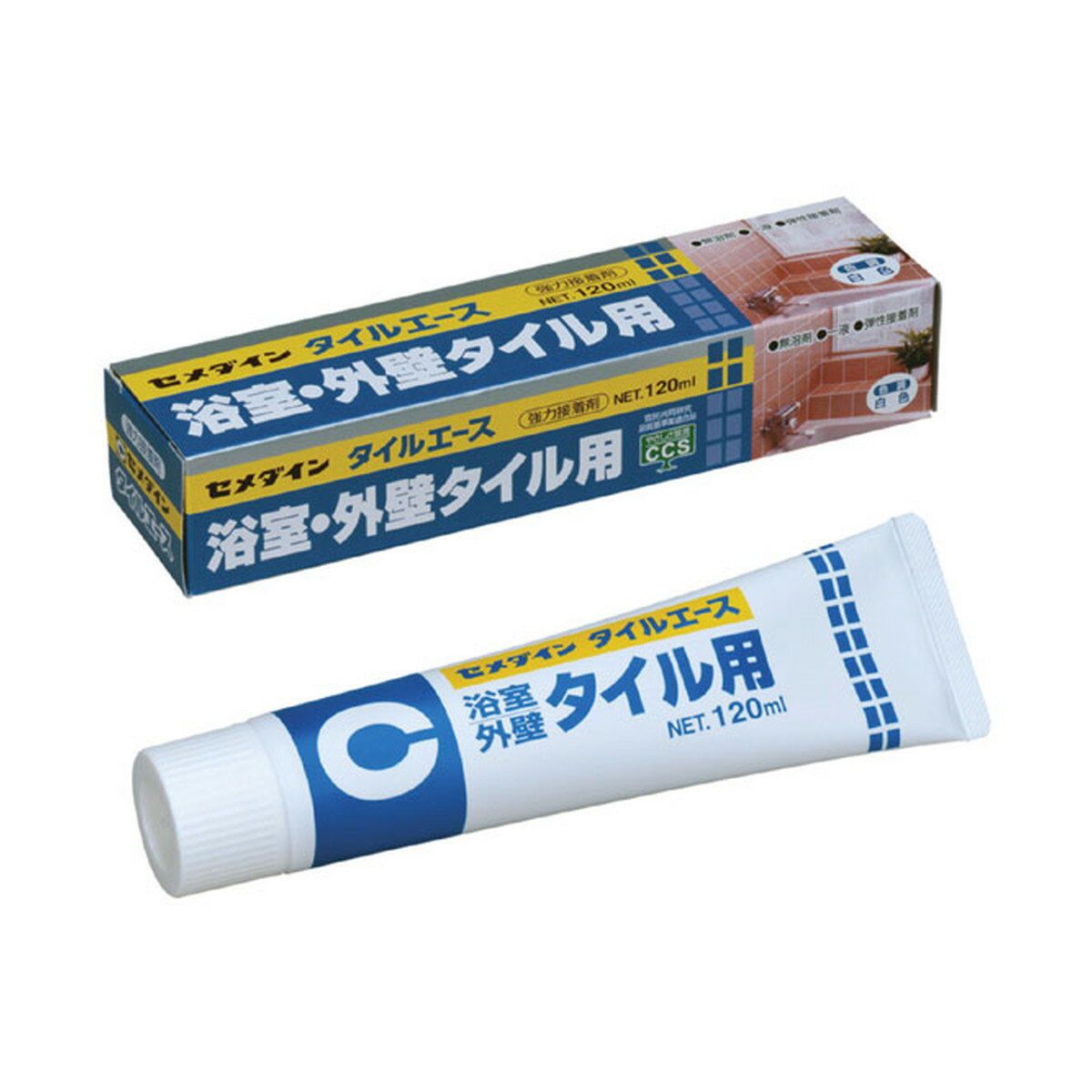 【送料込】セメダイン タイルエース 白色 浴室 外壁 タイル用 120mlL 1個