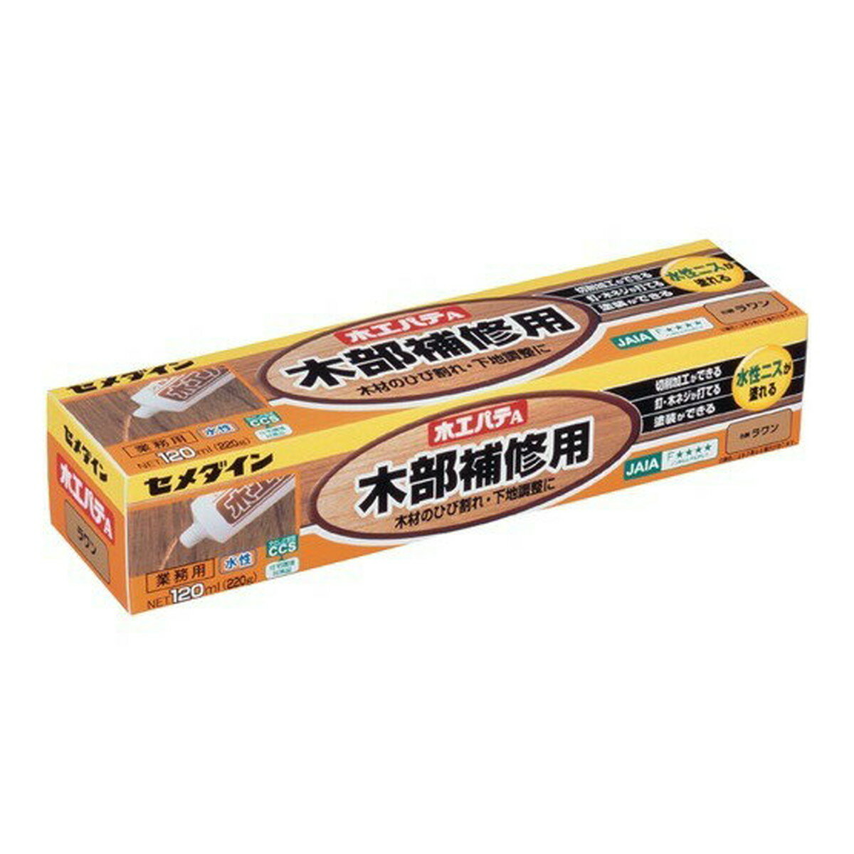 【送料込・まとめ買い×6個セット】セメダイン 木工 パテA 120ml 箱 ラワン HC-154(4)