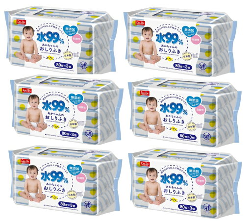 【×6パックセット送料込】レック 水99% おしりふき 80枚×3個入 あかちゃんのおしり拭き 【×6パックセット送料込】レック 水99% おしりふき 80枚×3個入 あかちゃんのおしり拭き