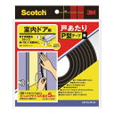 スリーエム 戸あたりテープ 室内ドア用 P型 6mm×9mm×5m 黒(4)