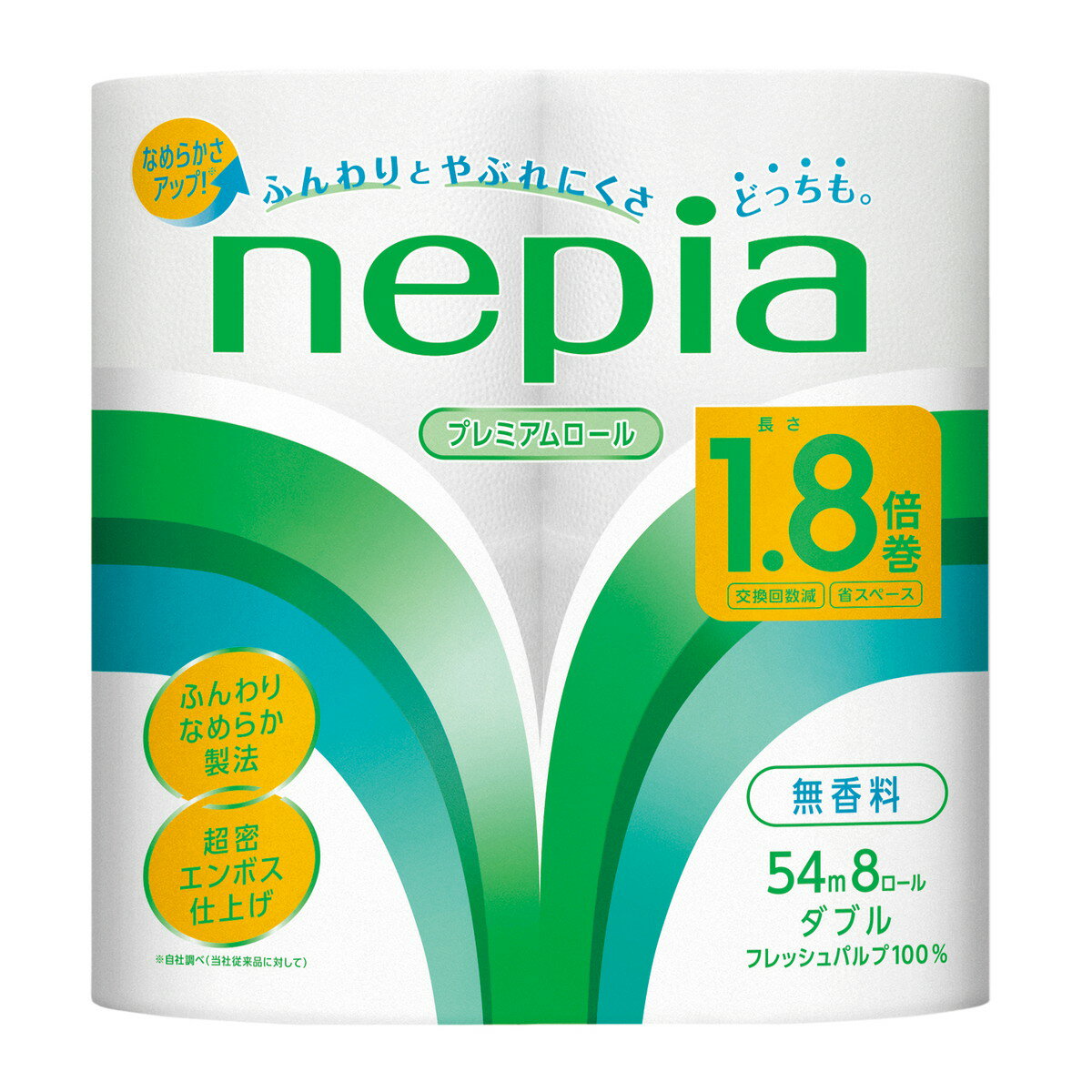 【送料込・まとめ買い×6個セット】王子ネピア ネピア nepia トイレットロール 1.8倍巻 ダブル 54m 8ロール入り