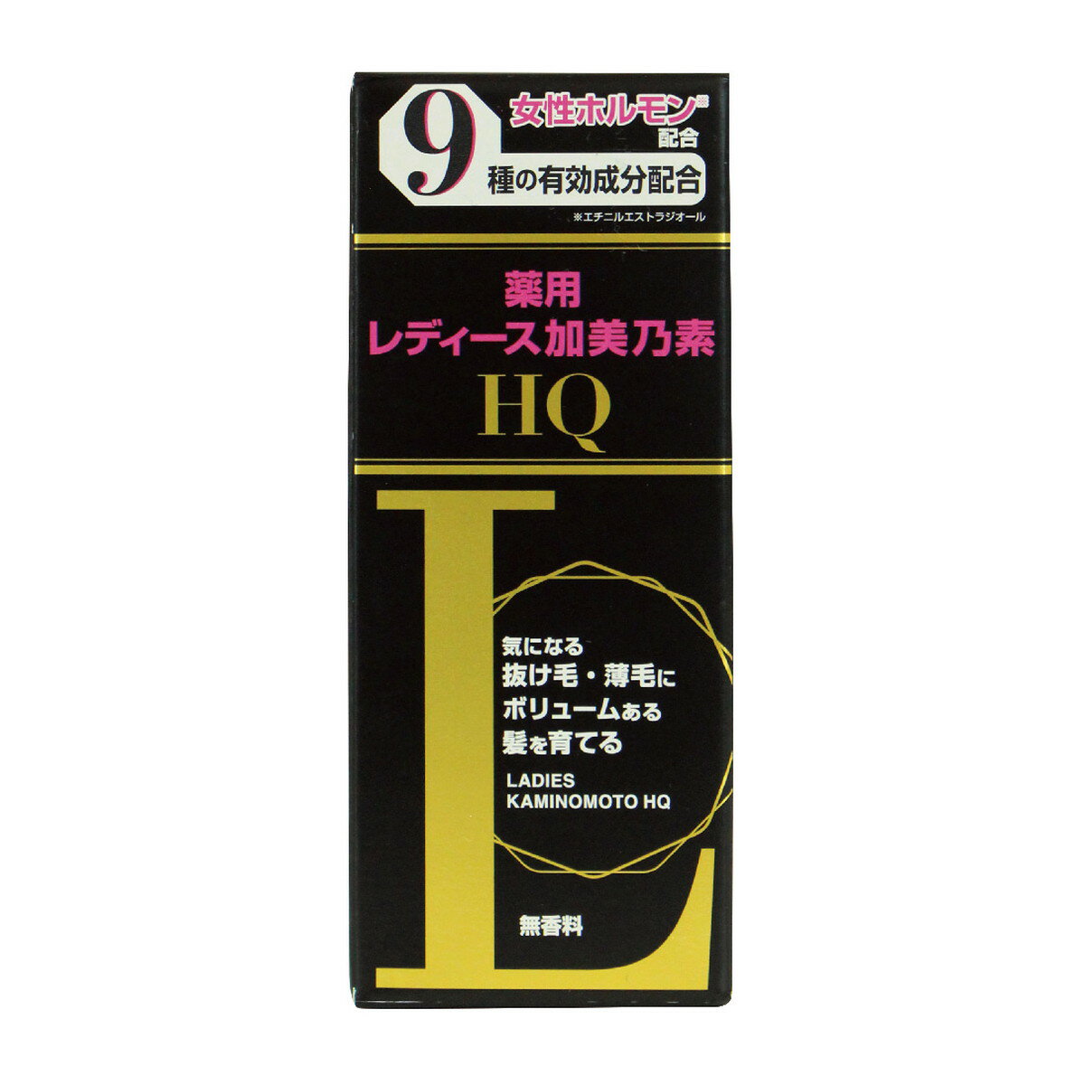 商品名：加美乃素本舗 薬用 レディース加美乃素 HQ 150ml内容量：150mlJANコード：4987046100641発売元、製造元、輸入元又は販売元：加美乃素本舗原産国：日本区分：医薬部外品商品番号：101-4987046100641商品説明●和漢植物成分、カミゲンE・カミゲンKが血行を促進し抜け毛を防ぎ、髪を育てます。 ●細胞賦活成分、CS-ベースが細胞のエネルギー代謝を円滑にして発毛を促します。●塩酸ピリドキシンが細胞の新陳代謝機能に働き、正常化をサポートし、過剰な皮脂分泌を抑え、ふけ・かゆみを防ぎます。 ●サリチル酸の殺菌作用で雑菌の繁殖を抑え、ふけ・かゆみを防ぎます。●エチニルエストラジオールの抗男性ホルモン作用で発毛を促します。また、過剰な皮脂分泌を抑え、ふけ・かゆみを防ぎます。●グリチルリチン酸ジカリウムが頭皮の荒れを防ぎ、かゆみを抑えます。●dl−メントールが地肌に清涼感を与えます。●無香料。広告文責：アットライフ株式会社TEL 050-3196-1510 ※商品パッケージは変更の場合あり。メーカー欠品または完売の際、キャンセルをお願いすることがあります。ご了承ください。