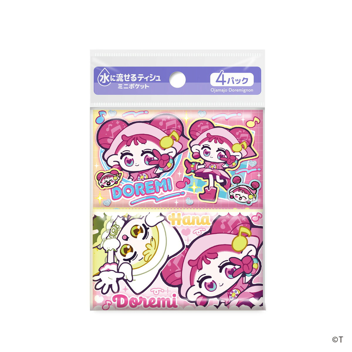 おジャ魔女どれみにょん ミニポケットティシュ 4パック ダイレイ