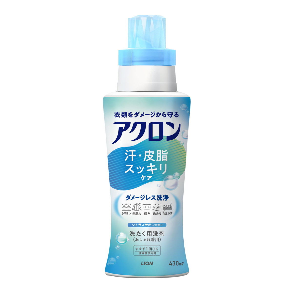 商品名：アクロン 汗 皮脂 スッキリケア おしゃれ着用 本体 430mL 洗たく用洗剤 ライオン内容量：430mLJANコード：4903301384649発売元、製造元、輸入元又は販売元：ライオン原産国：日本商品番号：101-4903301384649商品説明●伸びヨレ戻して復活●衣類をダメージから守る広告文責：アットライフ株式会社TEL 050-3196-1510 ※商品パッケージは変更の場合あり。メーカー欠品または完売の際、キャンセルをお願いすることがあります。ご了承ください。