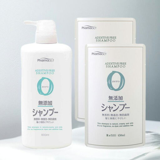 【本体・詰替えセット】熊野油脂 ファーマアクト 無添加シャンプー 本体 600ml + 詰替 450ml ×2個 【本体・詰替えセット】熊野油脂 ファーマアクト 無添加シャンプー 本体 600ml + 詰替 450ml ×2個