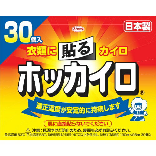 【送料無料・まとめ買い4個セット】興和 ホッカイロ 貼るレギュラー30個