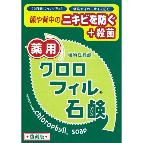 【×12個セット送料無料】黒龍堂 クロロフィル石鹸 復刻版 医薬部外品 ( ニキビを予防する石けん )