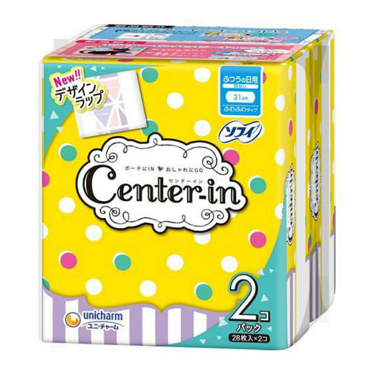 ユニチャーム Center IN センターイン ふわふわタイプふつうの日羽なし 28枚×2(56枚)